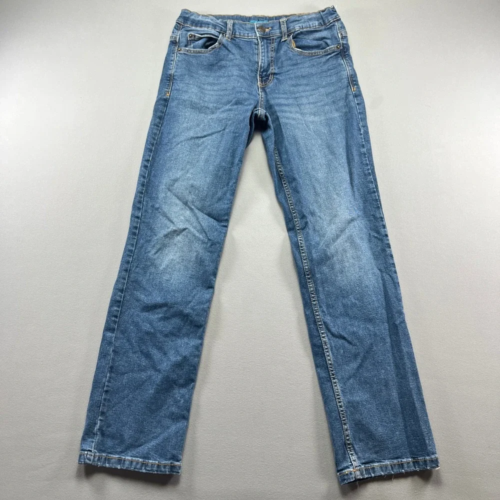 Thereabouts Jeans Boys 16 Blue Denim Cotton Stretch Medium Wash Straight Leg